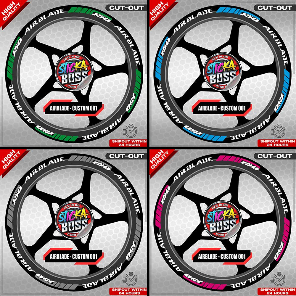 AIRBLADE 150 MAG STICKER SET ( 2 MAGS ) - CUSTOM 001 | VINYL WATERPROOF CUT-OUT DECALS