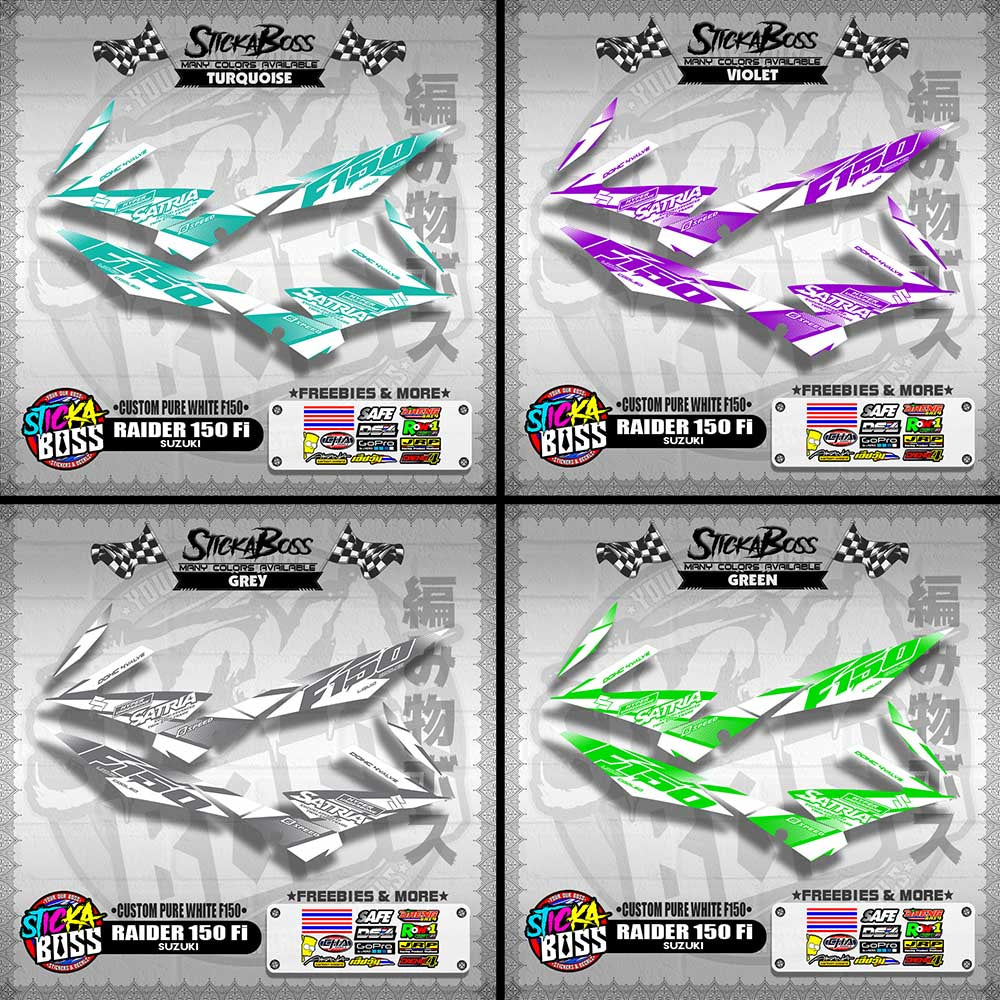 RAIDER 150 Fi STOCK DECAL ( CUSTOM PURE WHITE F150 )【WITH FREEBIES】