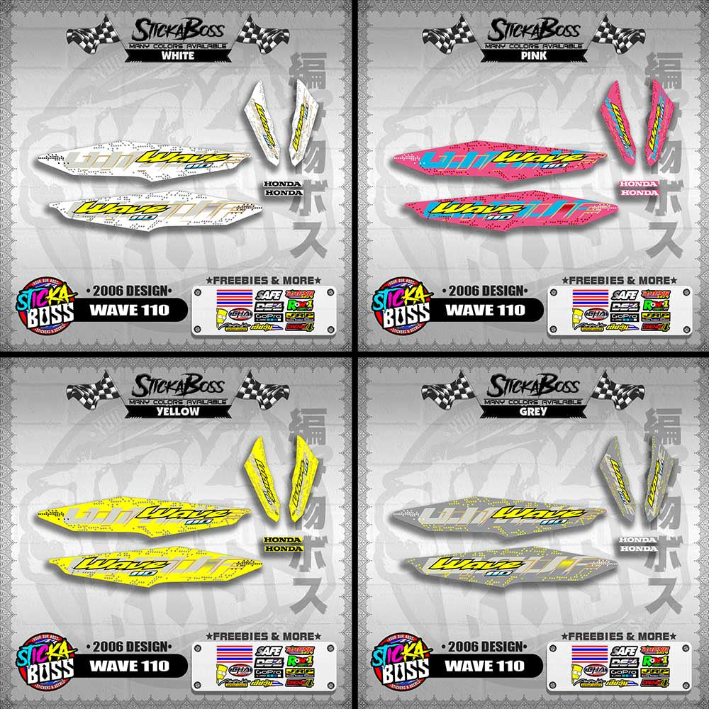 WAVE 110 DECALS ( 2006 DESIGN )【WITH FREEBIES】
