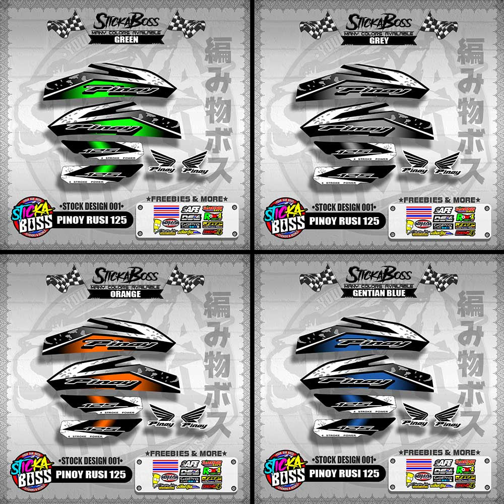 PINOY RUSI 125 DECALS ( STOCK DESIGN 001 )【WITH FREEBIES】