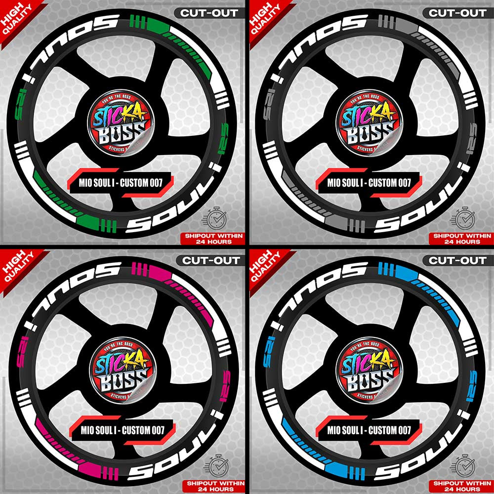 MIO SOUL I 125 MAG STICKER SET ( 2 MAGS ) - CUSTOM 007 | VINYL WATERPROOF CUT-OUT DECALS