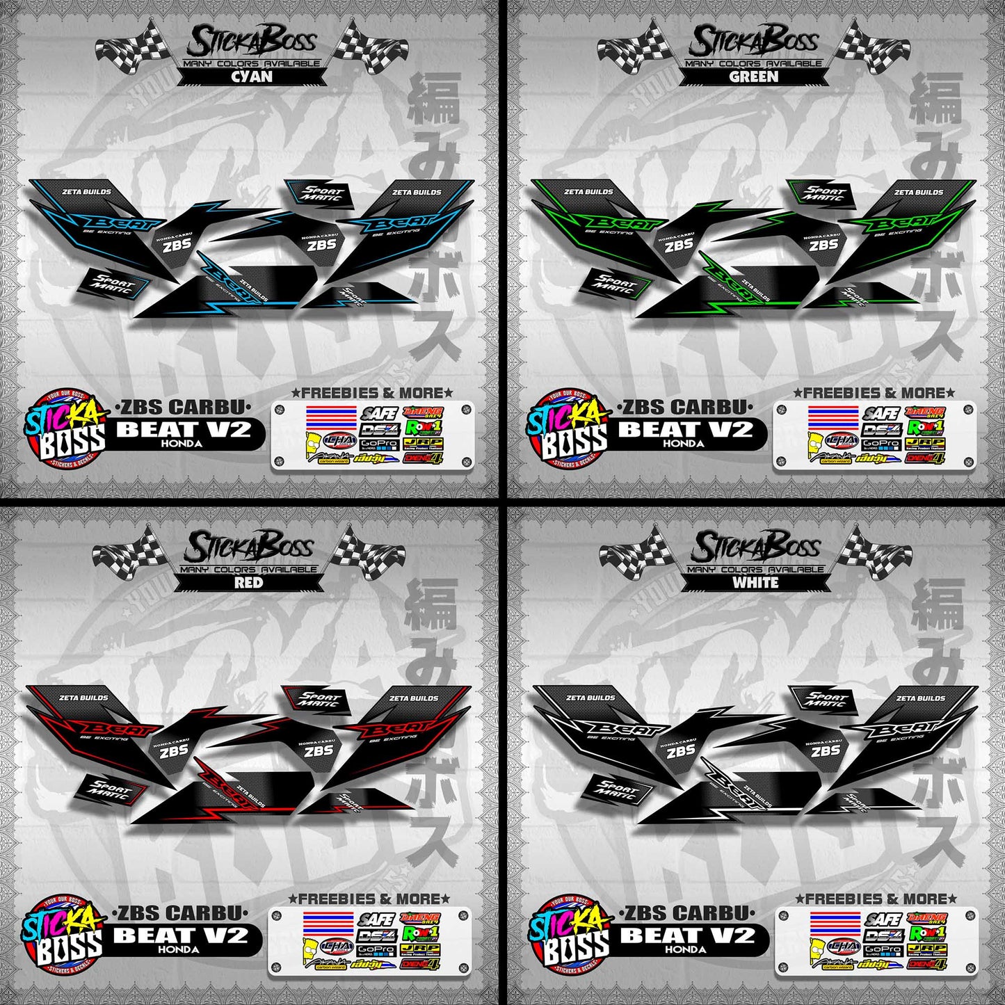 BEAT V2 DECALS ( ZBS CARBU )【WITH FREEBIES】