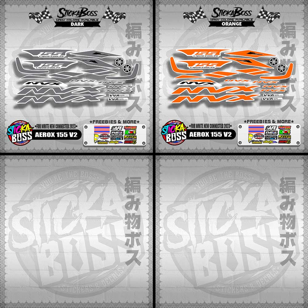 AEROX 155 V2 DECALS ( FOR WHITE NEW CONNECTED 2023 )【WITH FREEBIES】