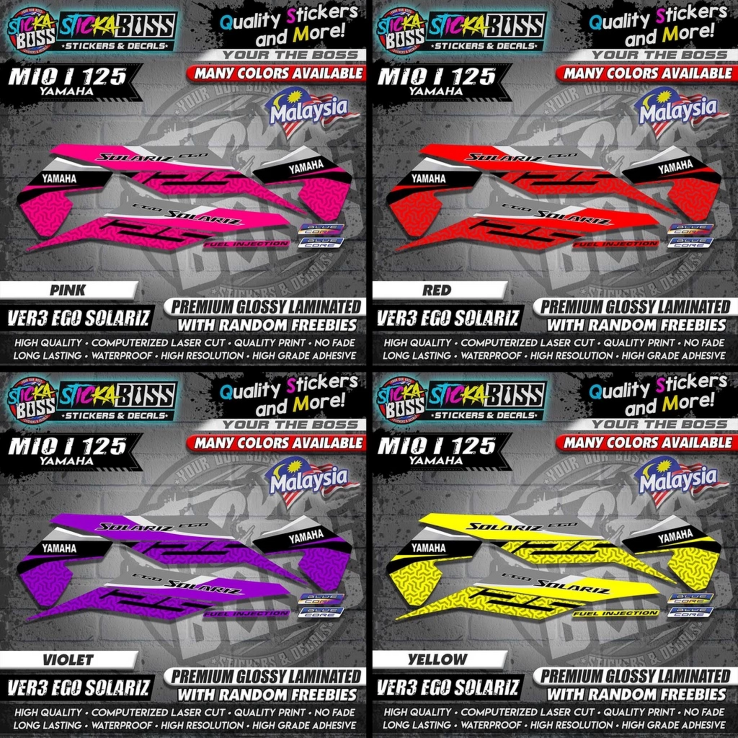 Mio i 125 Malaysian Decals ( Ver3 Ego Solariz )【WITH FREEBIES】Malaysia Concept