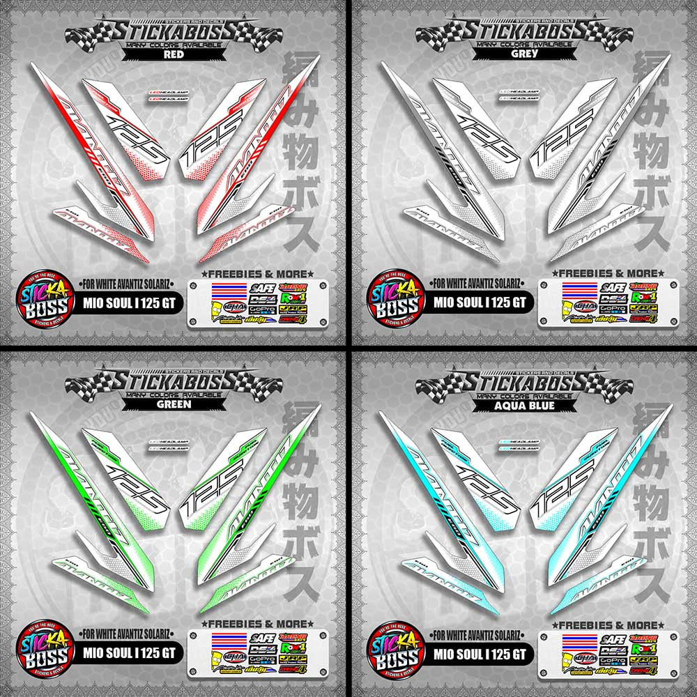MIO SOUL I 125 GT STICKER DECALS ( FOR WHITE AVANTIZ SOLARIZ )【WITH FREEBIES】