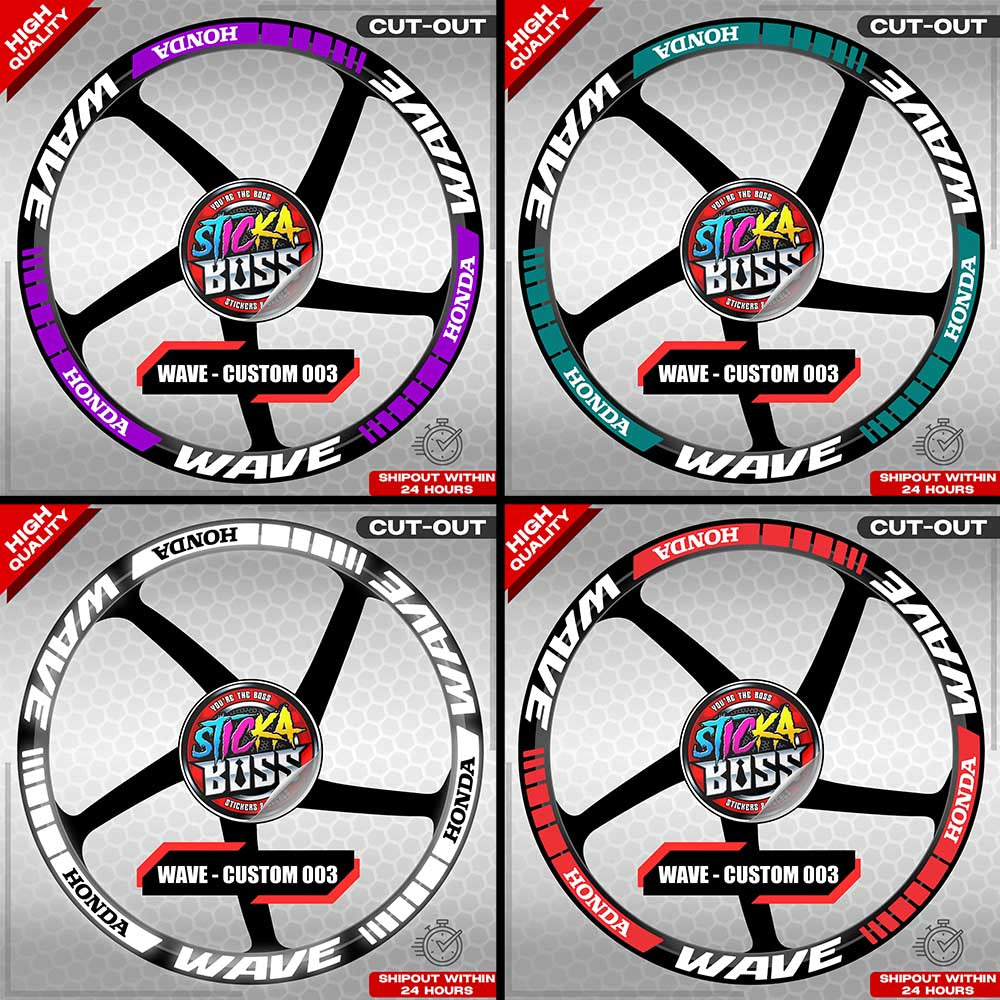 WAVE 110 / 125 MAG STICKER SET ( 2 MAGS ) - CUSTOM 003 | VINYL WATERPROOF CUT-OUT DECALS