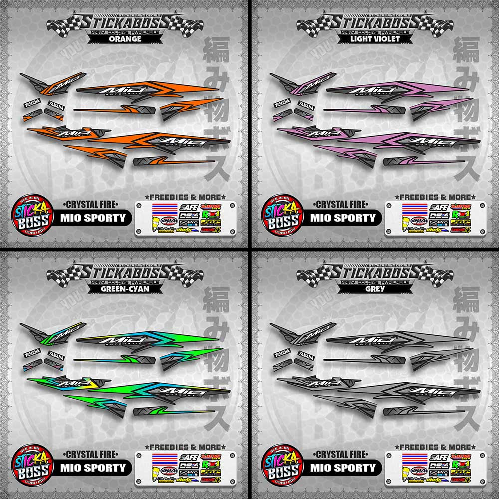 MIO SPORTY THAI-MALAYSIAN STICKER DECALS ( CRYSTAL FIRE )【WITH FREEBIES】