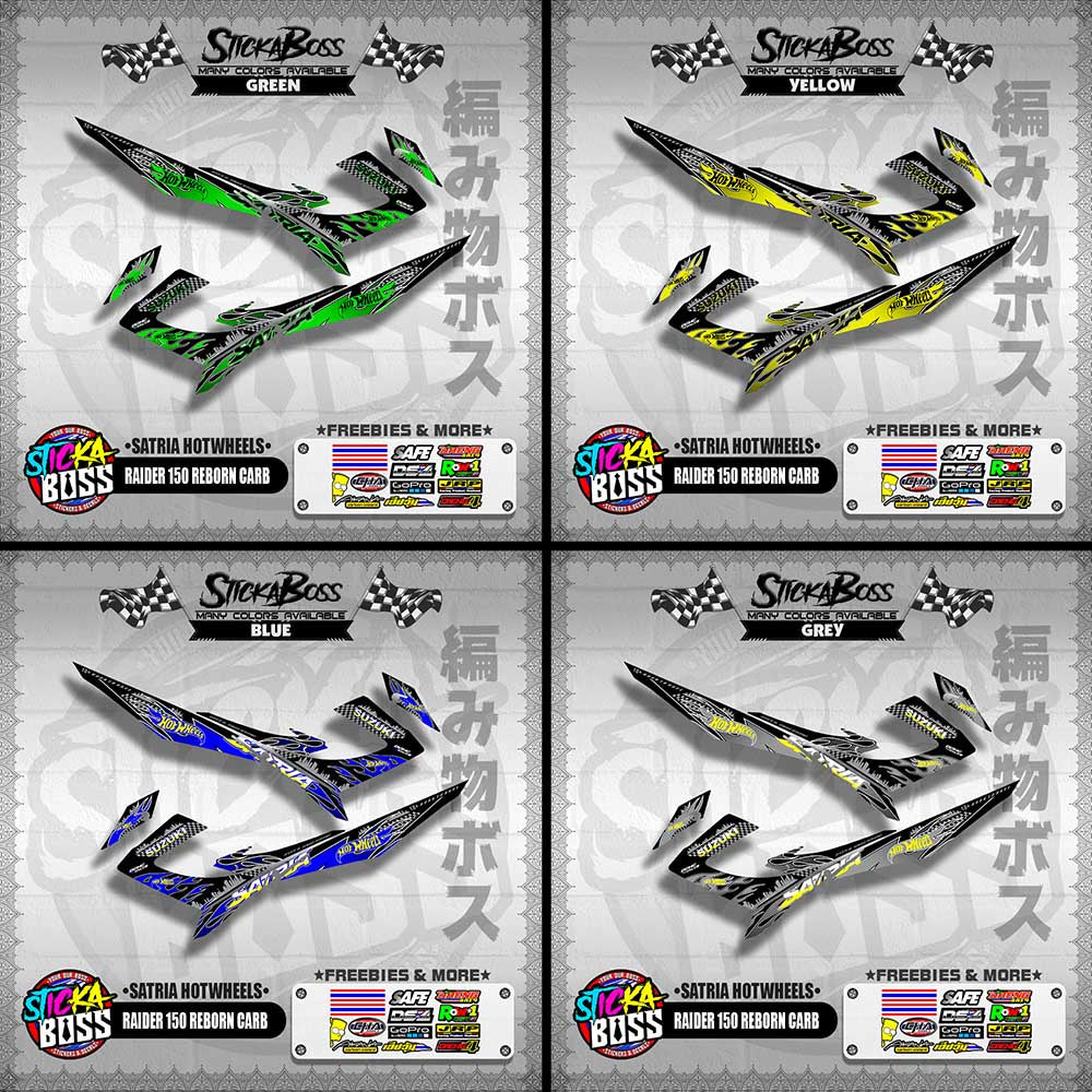 RAIDER 150 REBORN CARB DECALS ( SATRIA HOTWHEELS )【WITH FREEBIES】