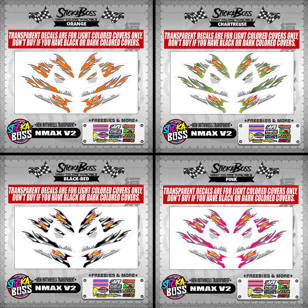 NMAX V2 DECALS ( NEW HOTWHEELS TRANSPARENT )【WITH FREEBIES】