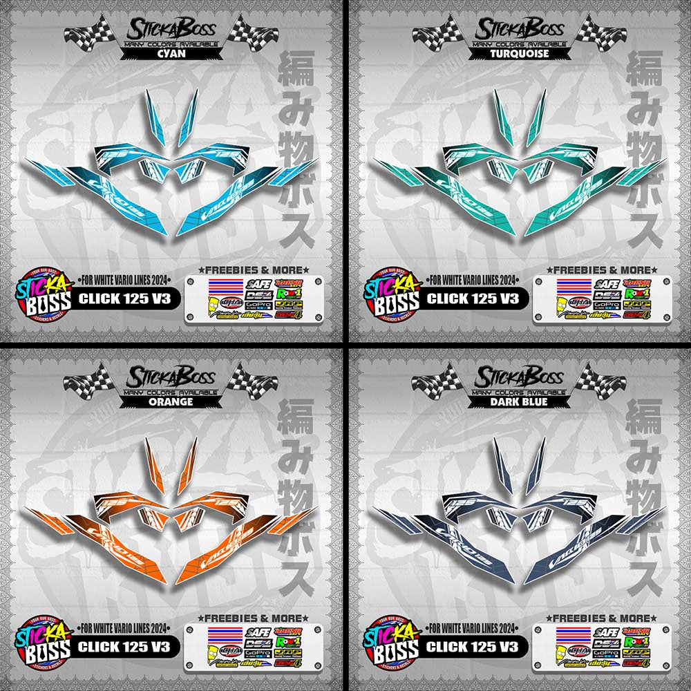 CLICK 125 V3 DECALS ( FOR WHITE VARIO LINES 2024 )【WITH FREEBIES】