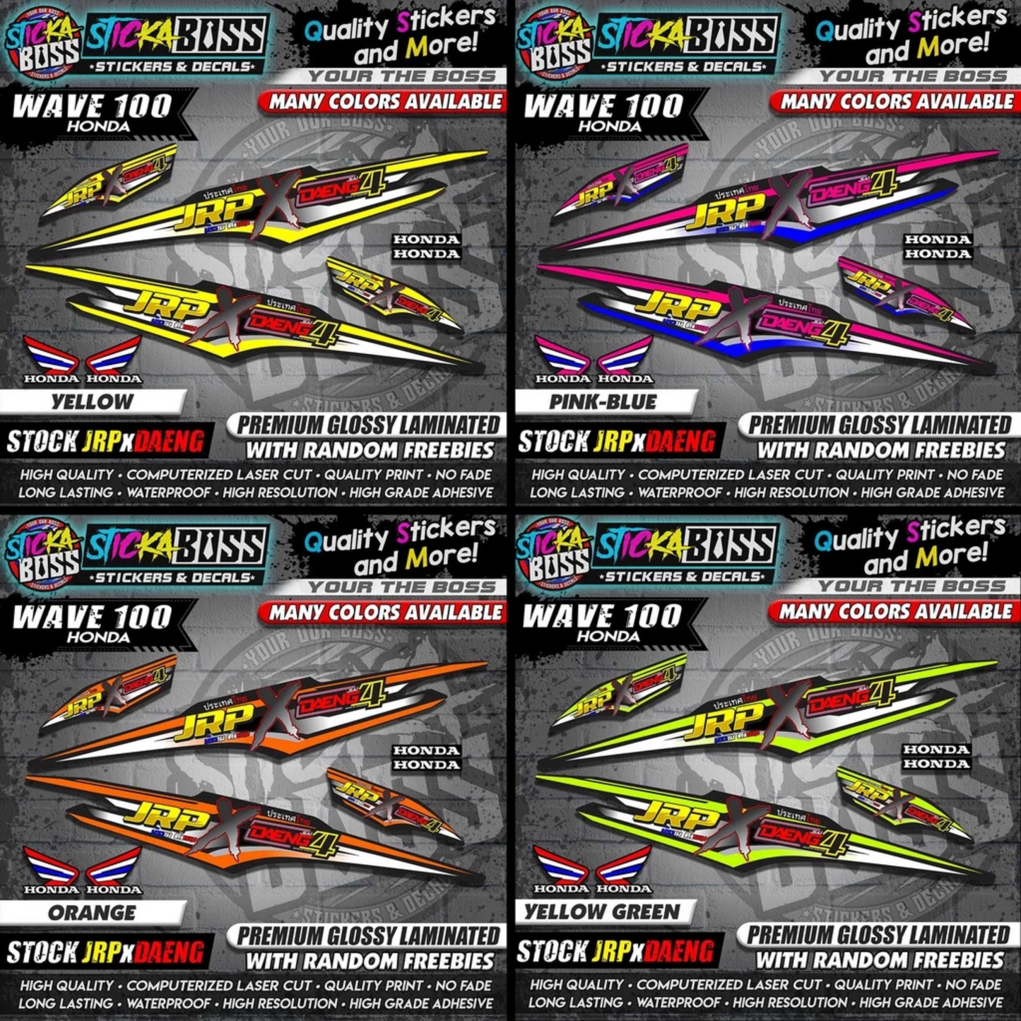 HONDA WAVE 100 Thai Decals ( Stock JRP x DAENG )【WITH FREEBIES】