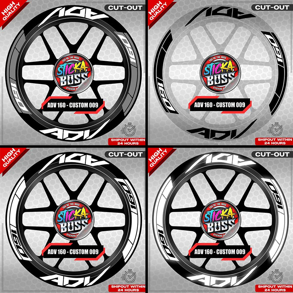 ADV 160 MAG STICKER SET ( 2 MAGS ) - CUSTOM 009 | VINYL WATERPROOF CUT-OUT DECALS