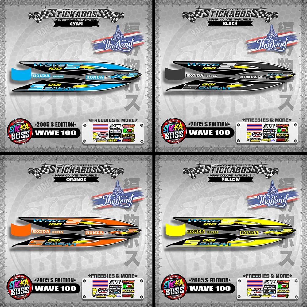 WAVE 100 THAILAND DECALS ( 2005 S EDITION )【WITH FREEBIES】