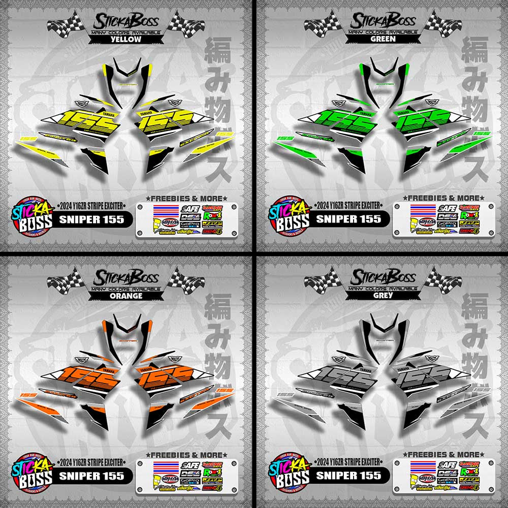 SNIPER 155 DECALS ( 2024 Y16ZR STRIPE EXCITER )【WITH FREEBIES】