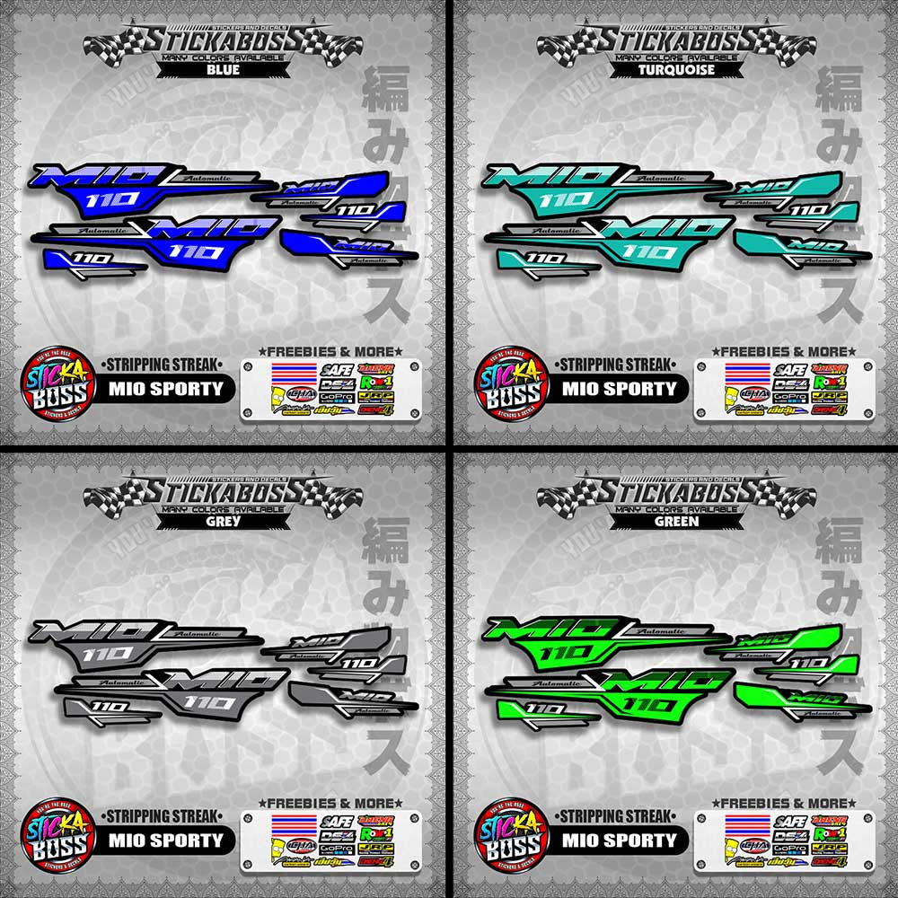 MIO SPORTY THAI CONCEPT STICKER DECALS ( STRIPPING STREAK )【WITH FREEBIES】