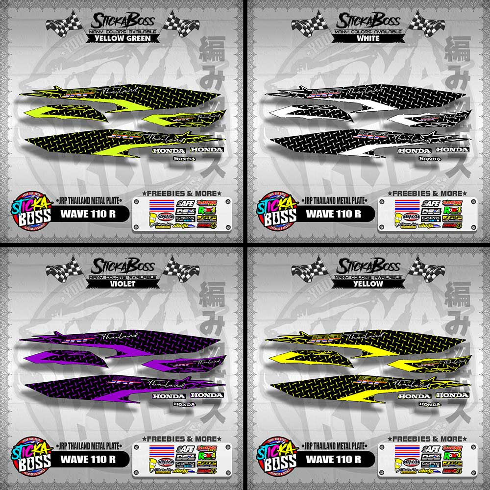 WAVE 110 R DECALS ( JRP THAILAND METAL PLATE )【WITH FREEBIES】