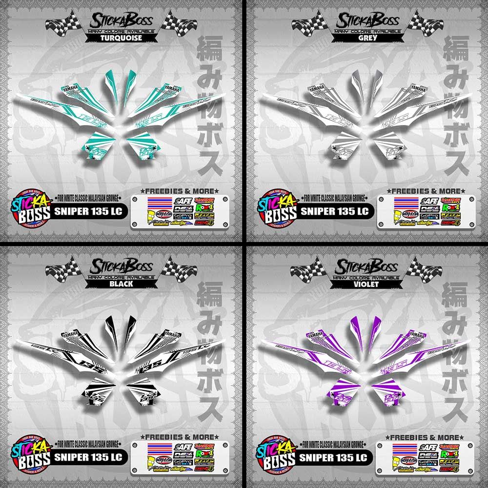 SNIPER 135 LC DECALS ( FOR WHITE CLASSIC MALAYSIAN GRUNGE )【WITH FREEBIES】
