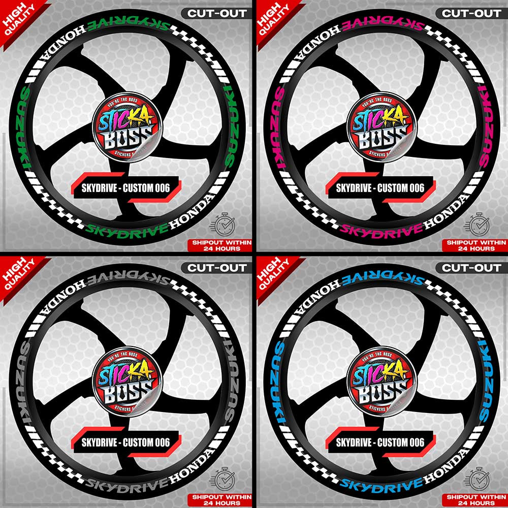 SKYDRIVE MAG STICKER SET ( 2 MAGS ) - CUSTOM 006 | VINYL WATERPROOF CUT-OUT DECALS