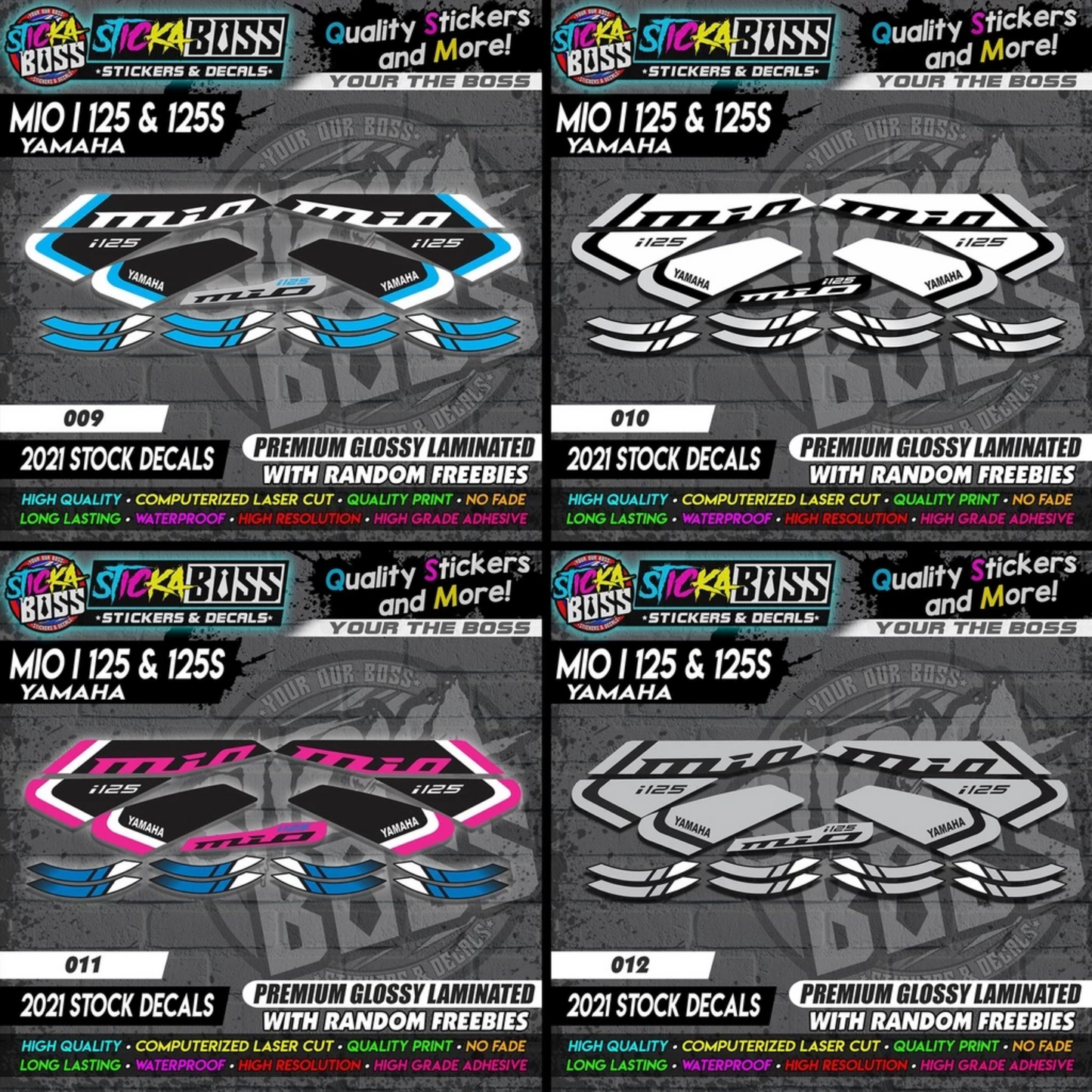 Mio i 125 & 125s (2021 Stock Decals)【PREMIUM GLOSSY LAMINATED】
