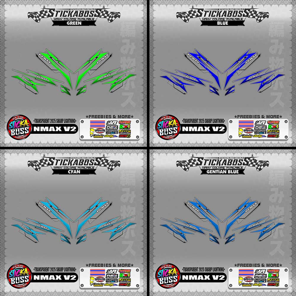 【PREMIUM UV PRINT】TRANSPARENT NMAX V2 INDO STICKER DECALS ( 2025 SHARP LIGHTNING )【WITH FREEBIES】