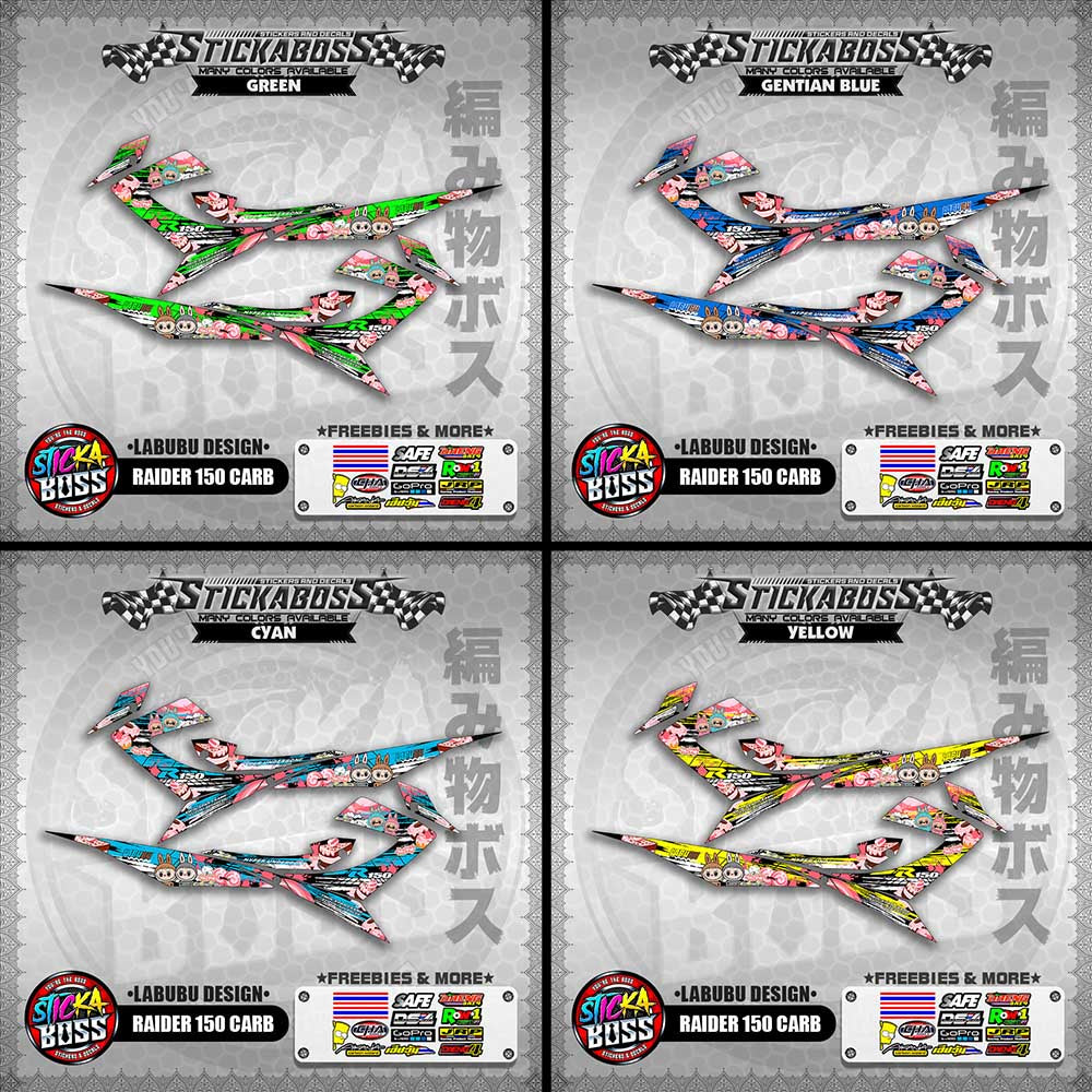 RAIDER 150 CARB STICKER DECALS ( LABUBU DESIGN )【WITH FREEBIES】