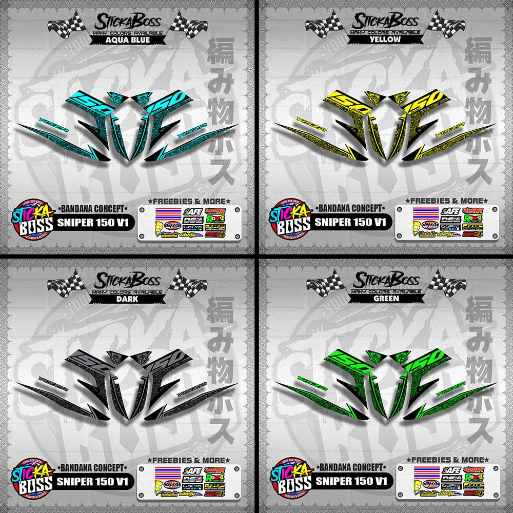 SNIPER 150 V1 DECALS ( BANDANA CONCEPT )【WITH FREEBIES】