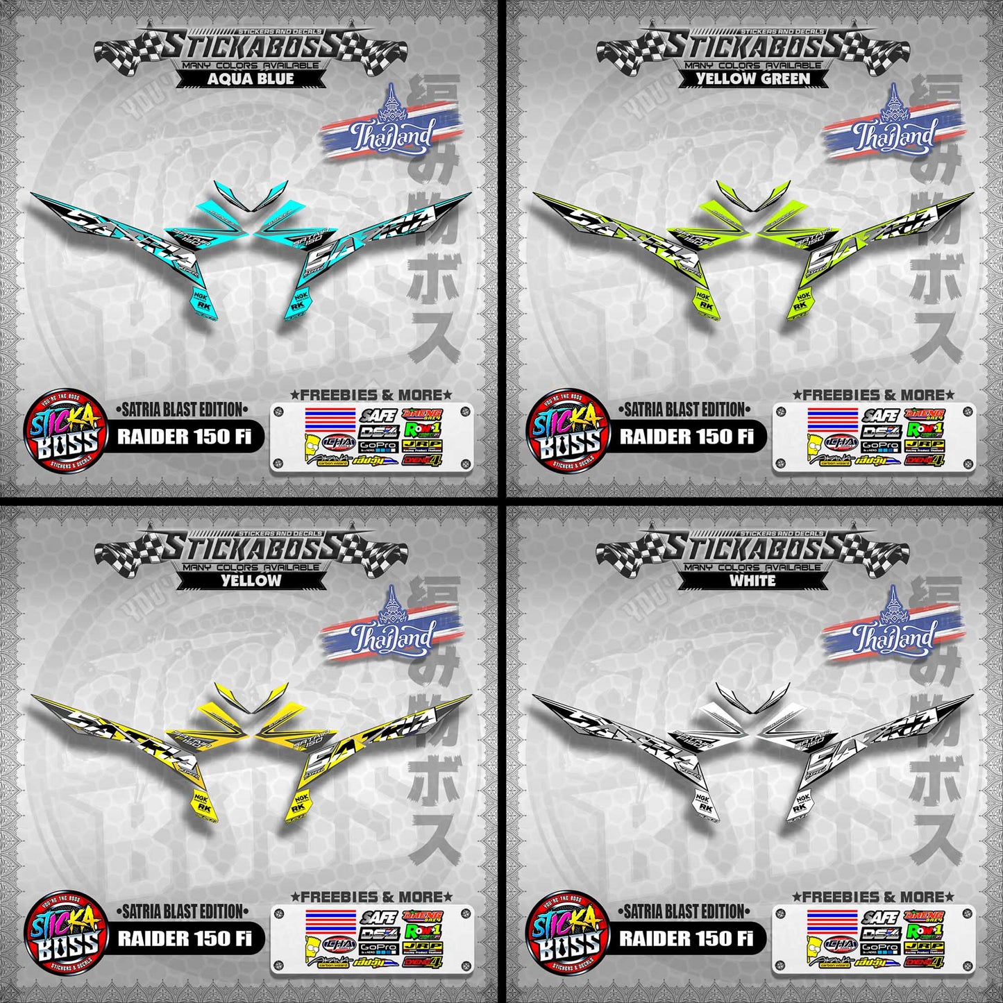 SUZUKI RAIDER 150 Fi Thai Decals ( Satria Blast Edition )【WITH FREEBIES】Thailand Concept
