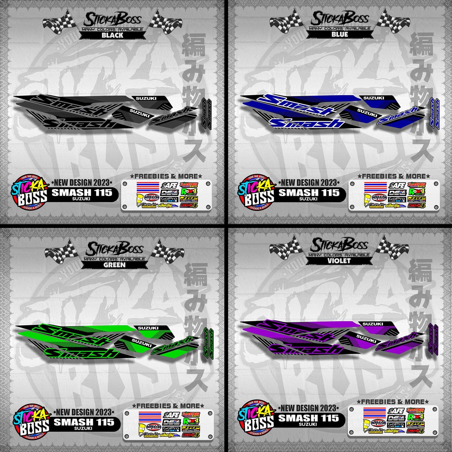 SMASH 115 STOCK DECALS ( NEW DESIGN 2023 )【WITH FREEBIES】