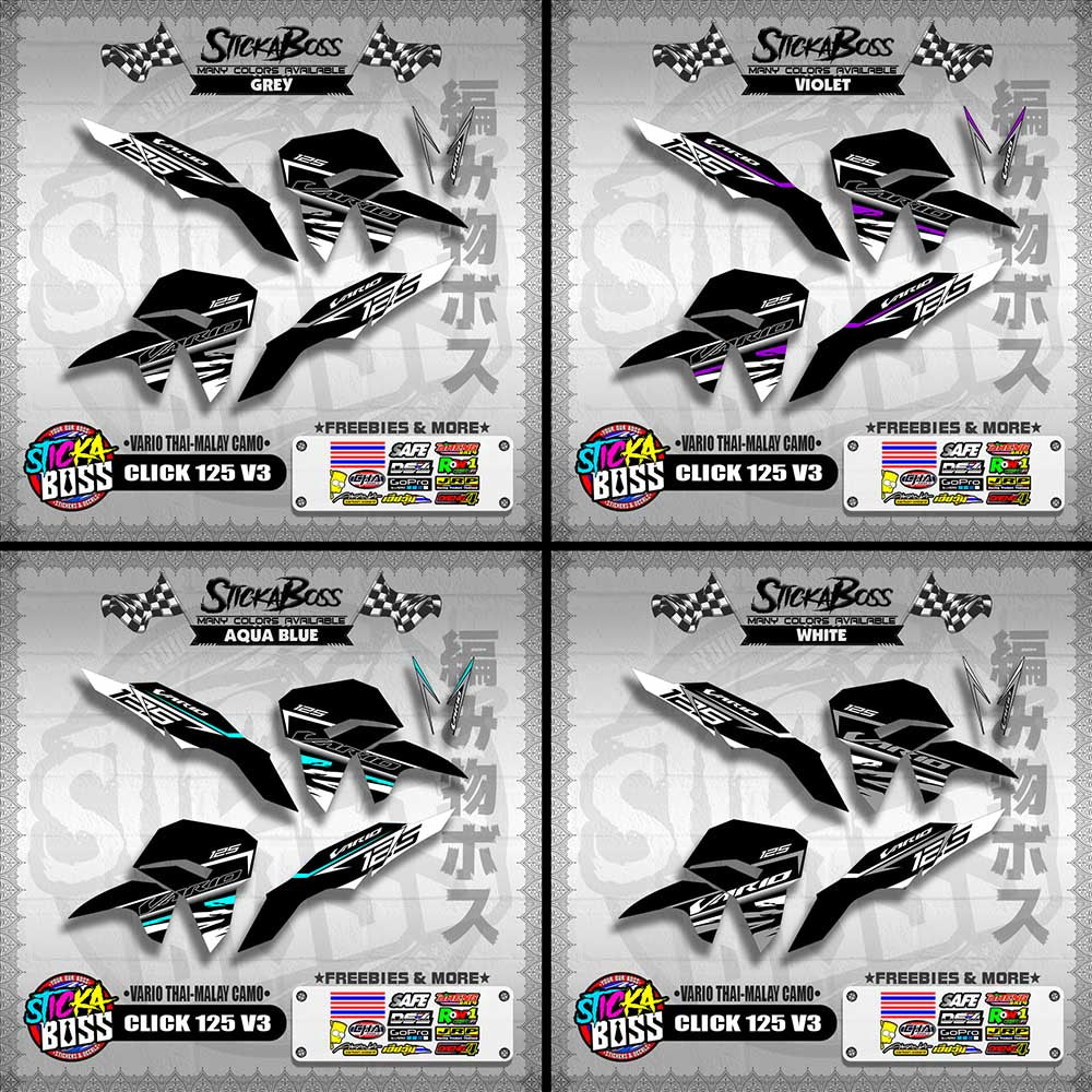 CLICK 125 V3 DECALS ( VARIO THAI-MALAY CAMO )【WITH FREEBIES】