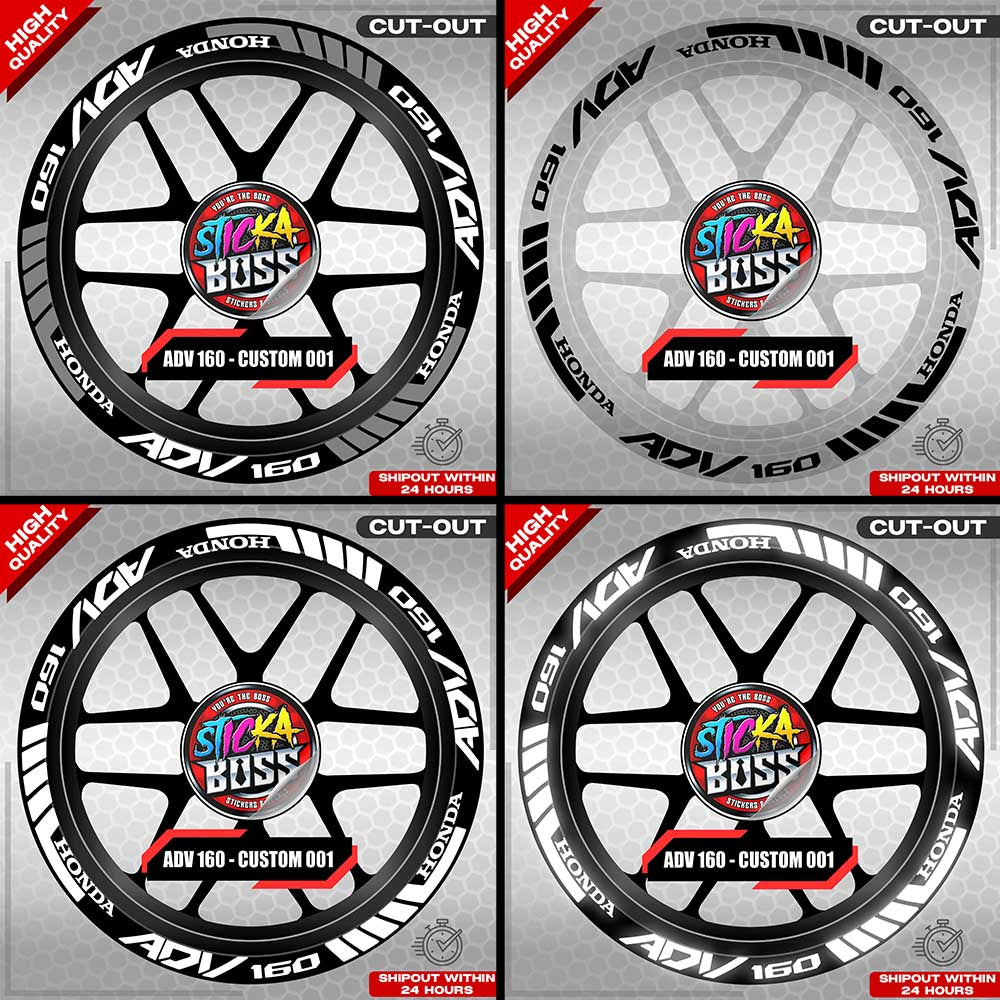 ADV 160 MAG STICKER SET ( 2 MAGS ) - CUSTOM 001 | VINYL WATERPROOF CUT-OUT DECALS