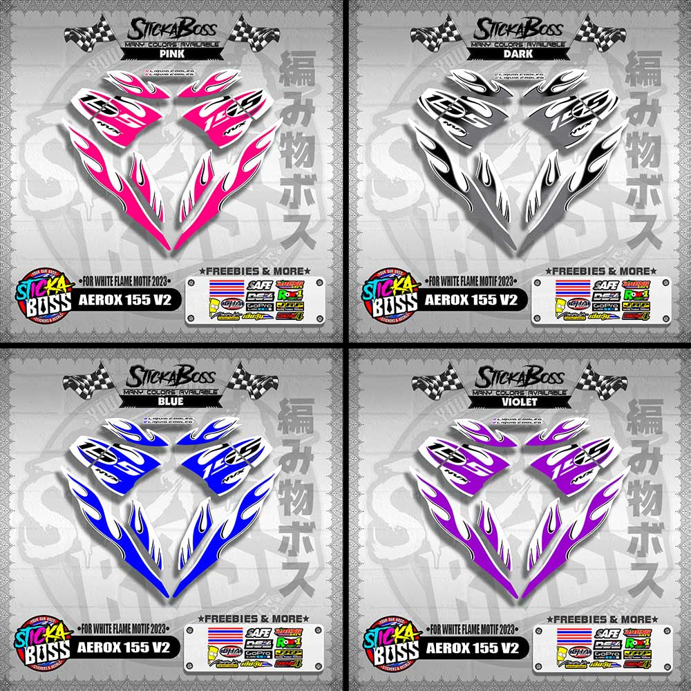 AEROX 155 V2 ( FOR WHITE FLAME MOTIF 2023 )【WITH FREEBIES】