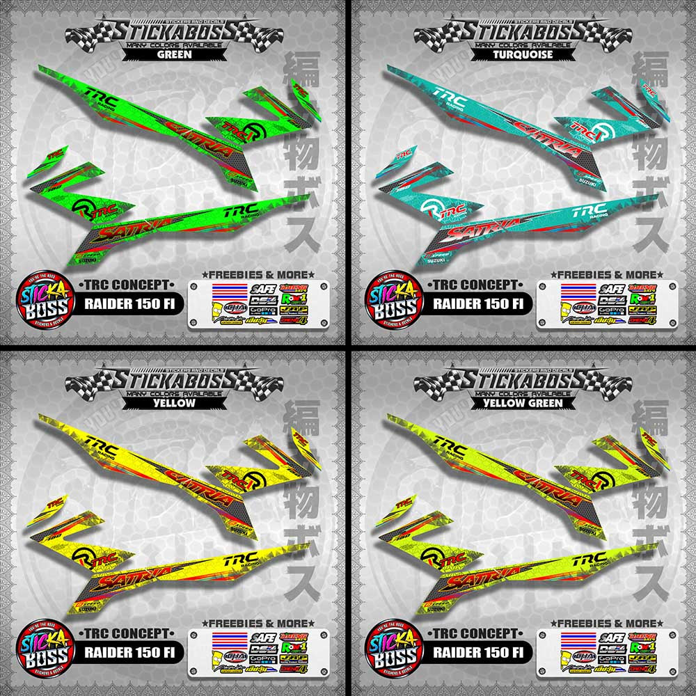 RAIDER 150 FI STICKER DECALS ( TRC CONCEPT SATRIA )【WITH FREEBIES】