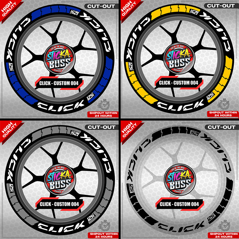 CLICK 125 MAGS STICKER SET ( 2 MAGS ) - CUSTOM 004 | VINYL WATERPROOF CUT-OUT DECALS