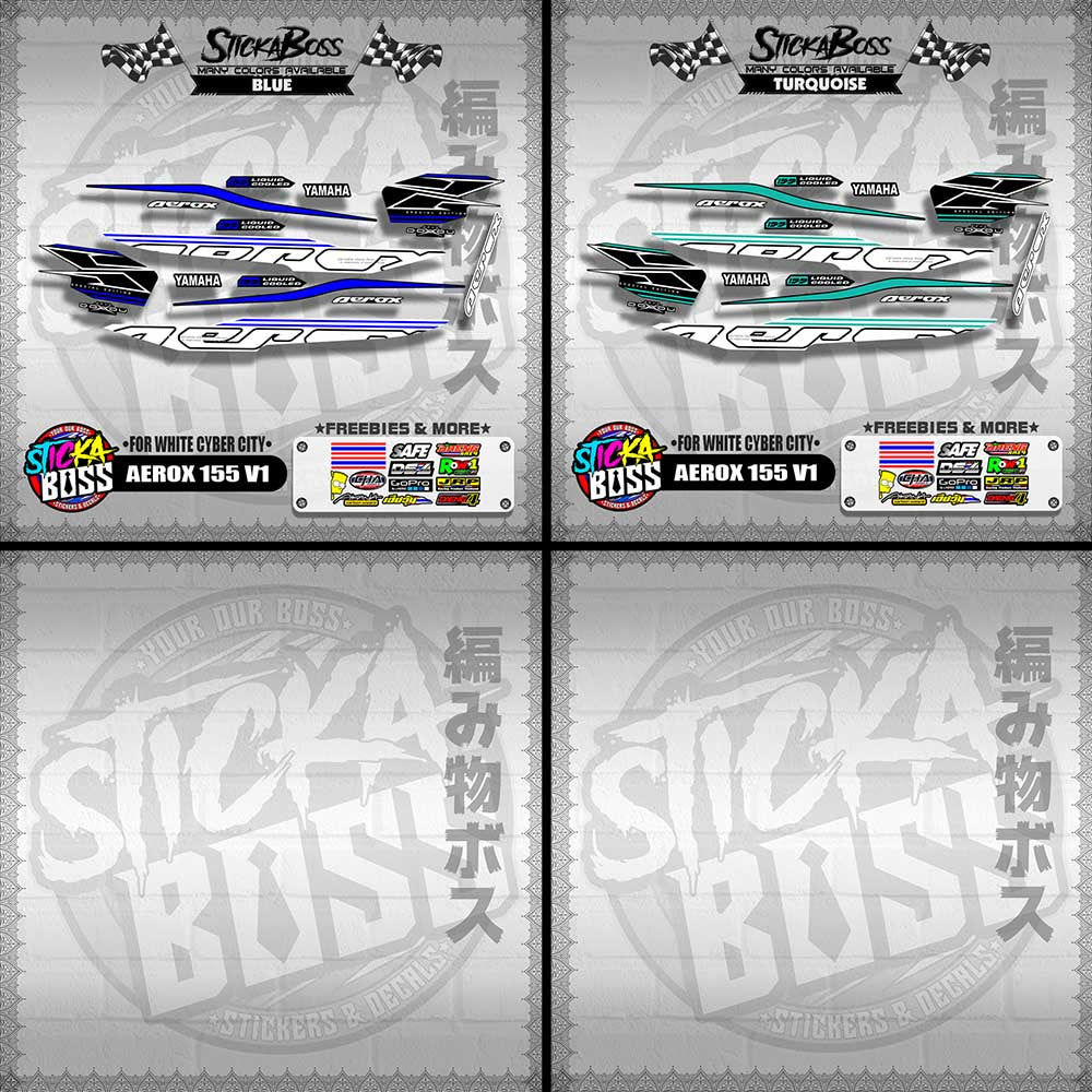 AEROX 155 V1 DECALS ( FOR WHITE CYBER CITY )【WITH FREEBIES】
