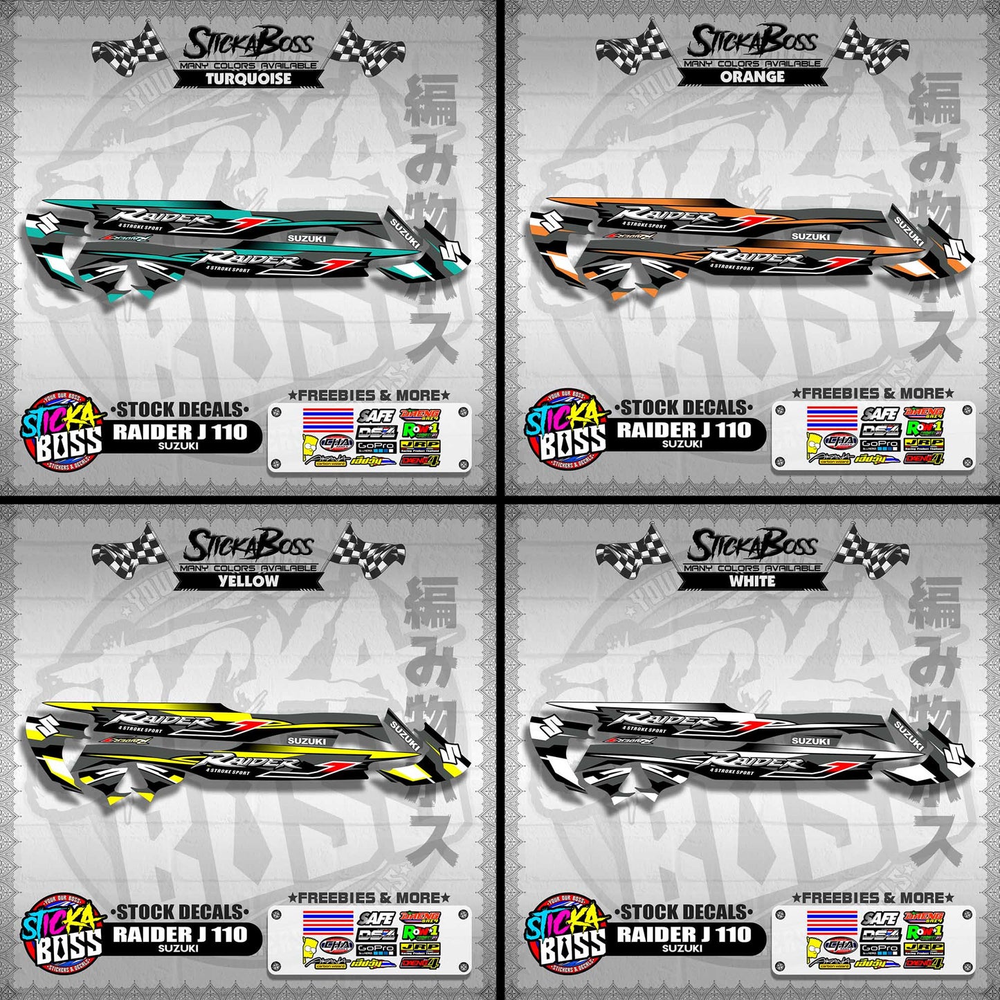 RAIDER J 110 ( STOCK DECALS )【WITH FREEBIES】