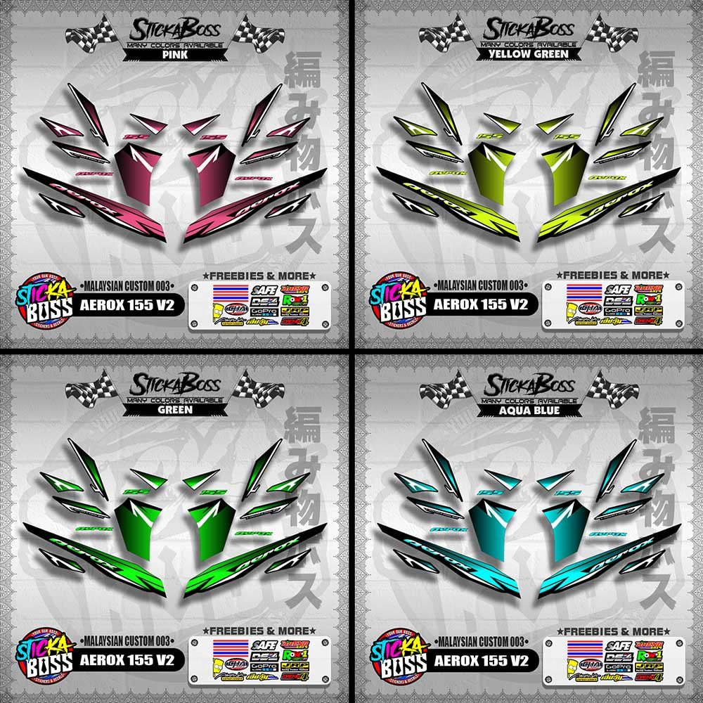 AEROX 155 V2 DECALS ( MALAYSIAN CUSTOM 003 )【WITH FREEBIES】