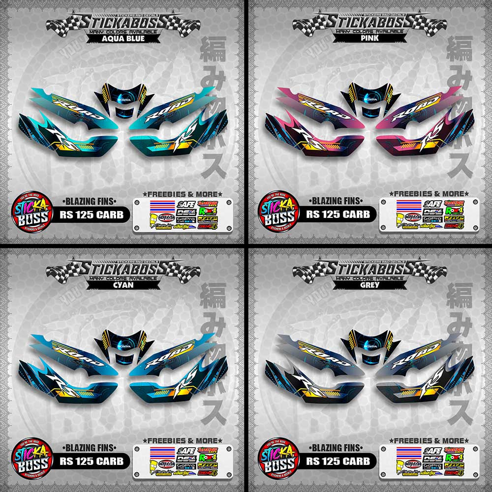 RS 125 CARB STICKER DECALS ( BLAZING FINS )【WITH FREEBIES】