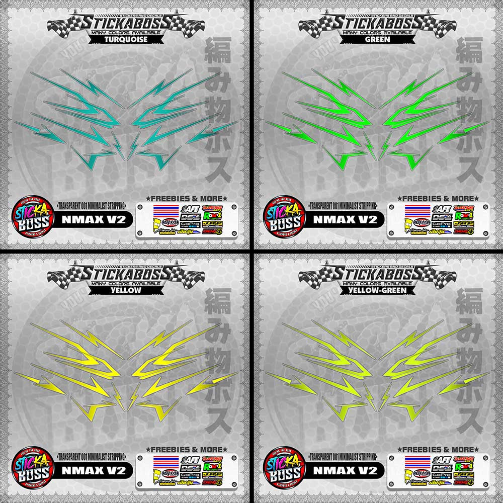 【PREMIUM UV PRINT】TRANSPARENT NMAX V2 STICKER DECALS ( 001 MINIMALIST STRIPPING )【WITH FREEBIES】