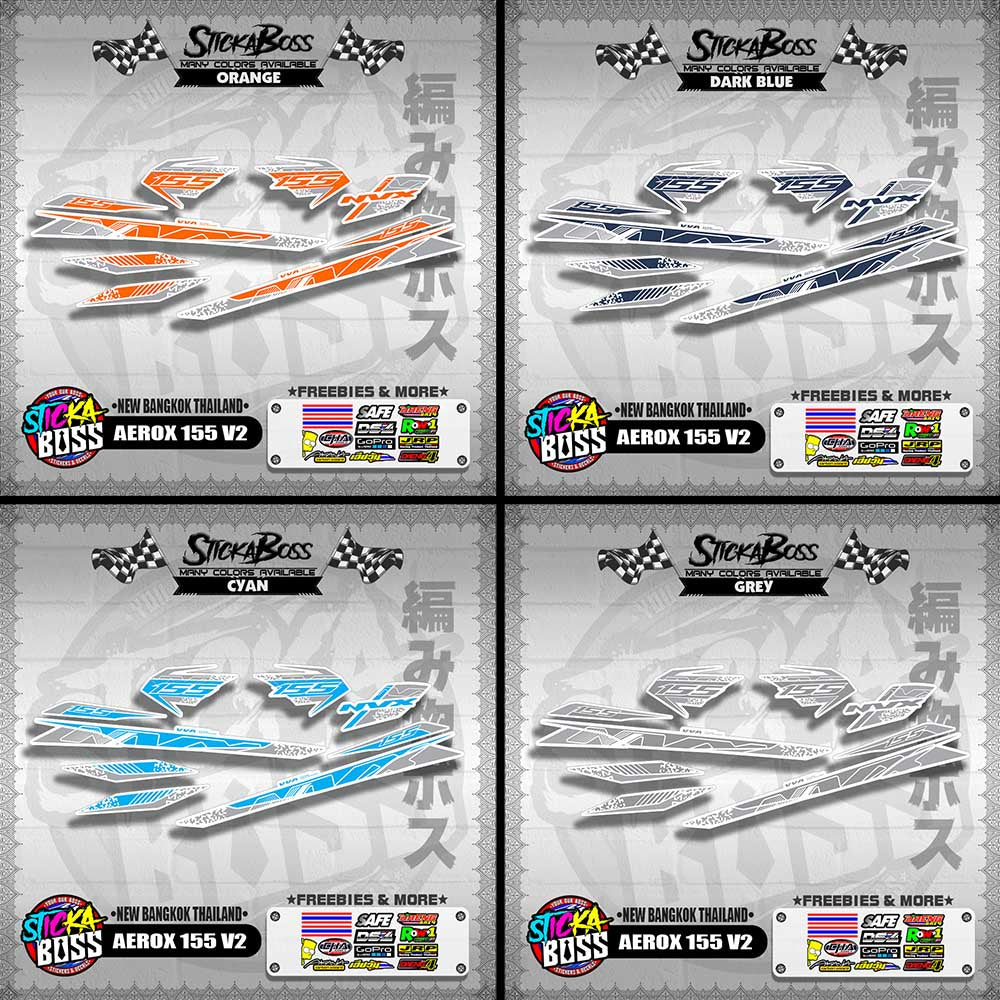 AEROX 155 V2 DECALS ( NEW BANGKOK THAILAND )【WITH FREEBIES】