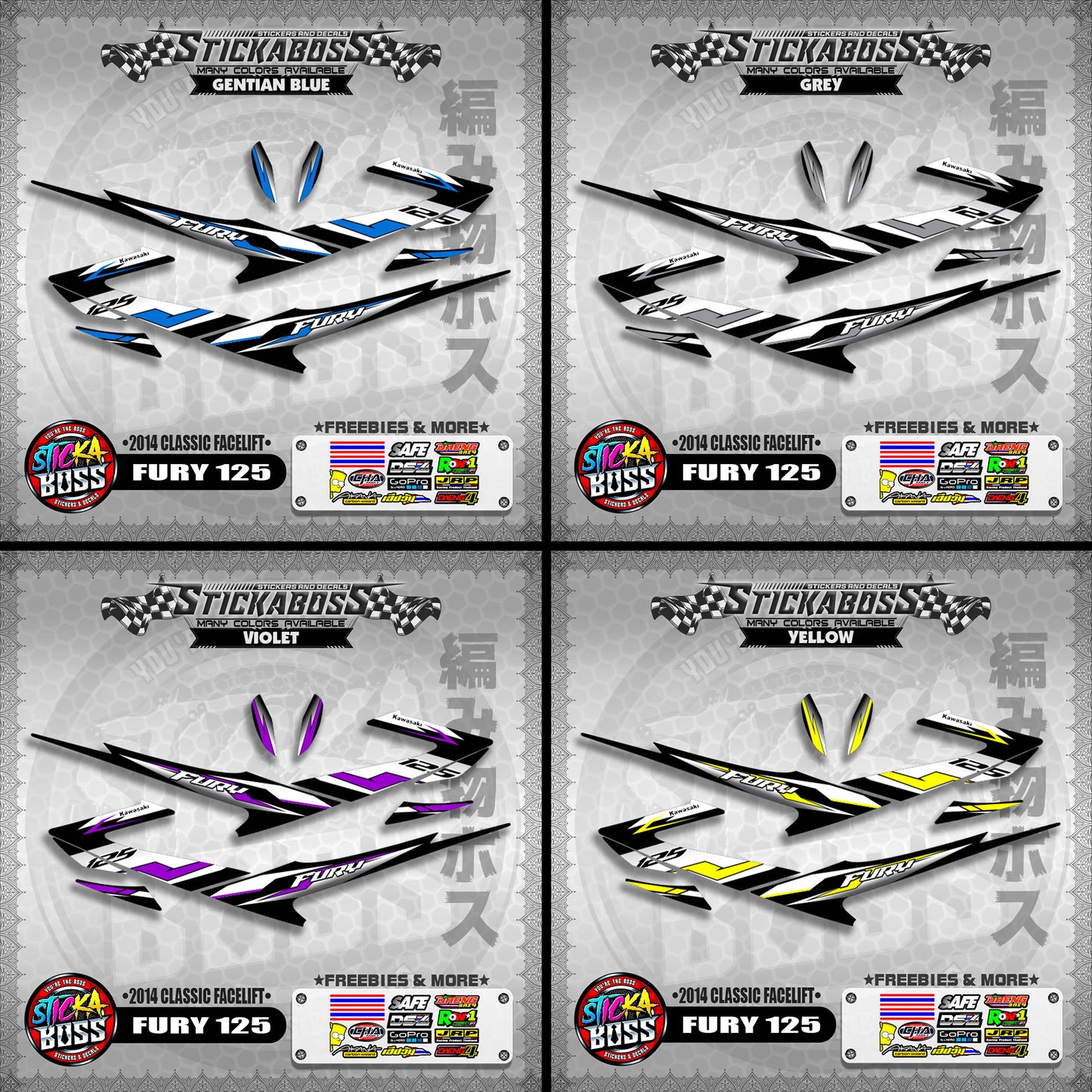 FURY 125 STICKER DECALS ( 2014 CLASSIC FACELIFT )【WITH FREEBIES】