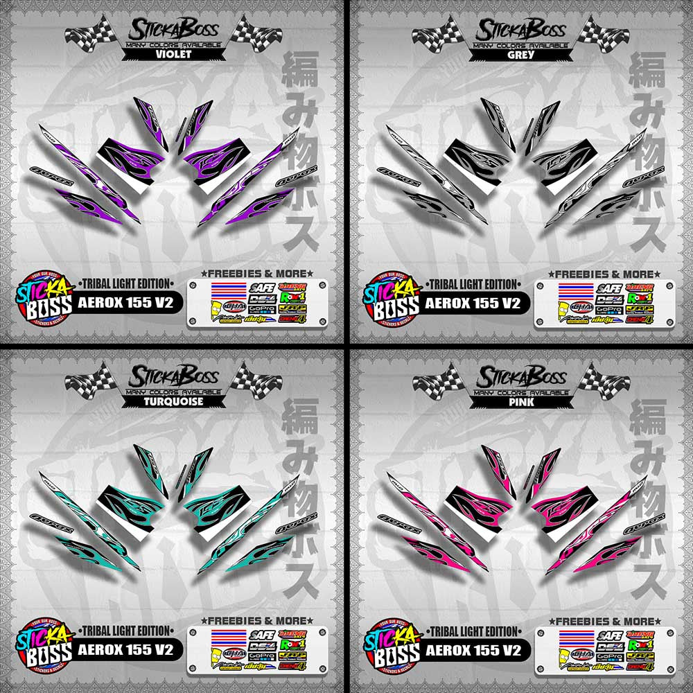 AEROX 155 V2 DECALS ( TRIBAL LIGHT EDITION )【WITH FREEBIES】