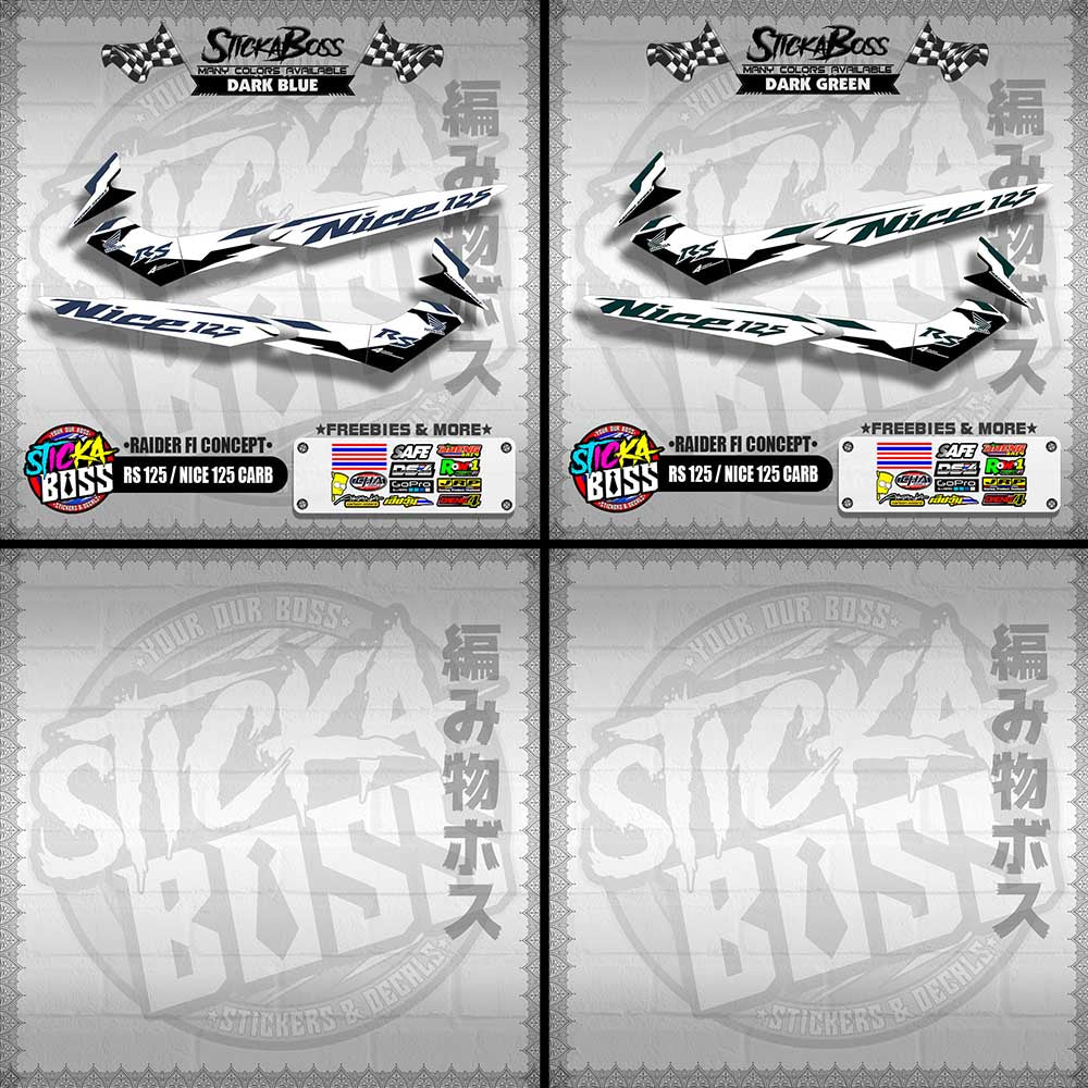 RS 125 / NICE 125 CARB DECALS ( RAIDER FI CONCEPT )【WITH FREEBIES】