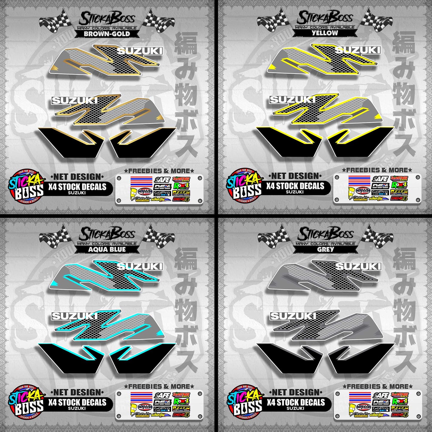 X4 STOCK DECALS ( NET DESIGN )【WITH FREEBIES】