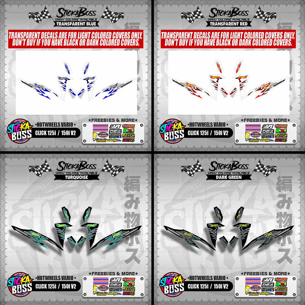 CLICK 125i / 150i V2 DECALS ( HOTWHEELS VARIO )【WITH FREEBIES】