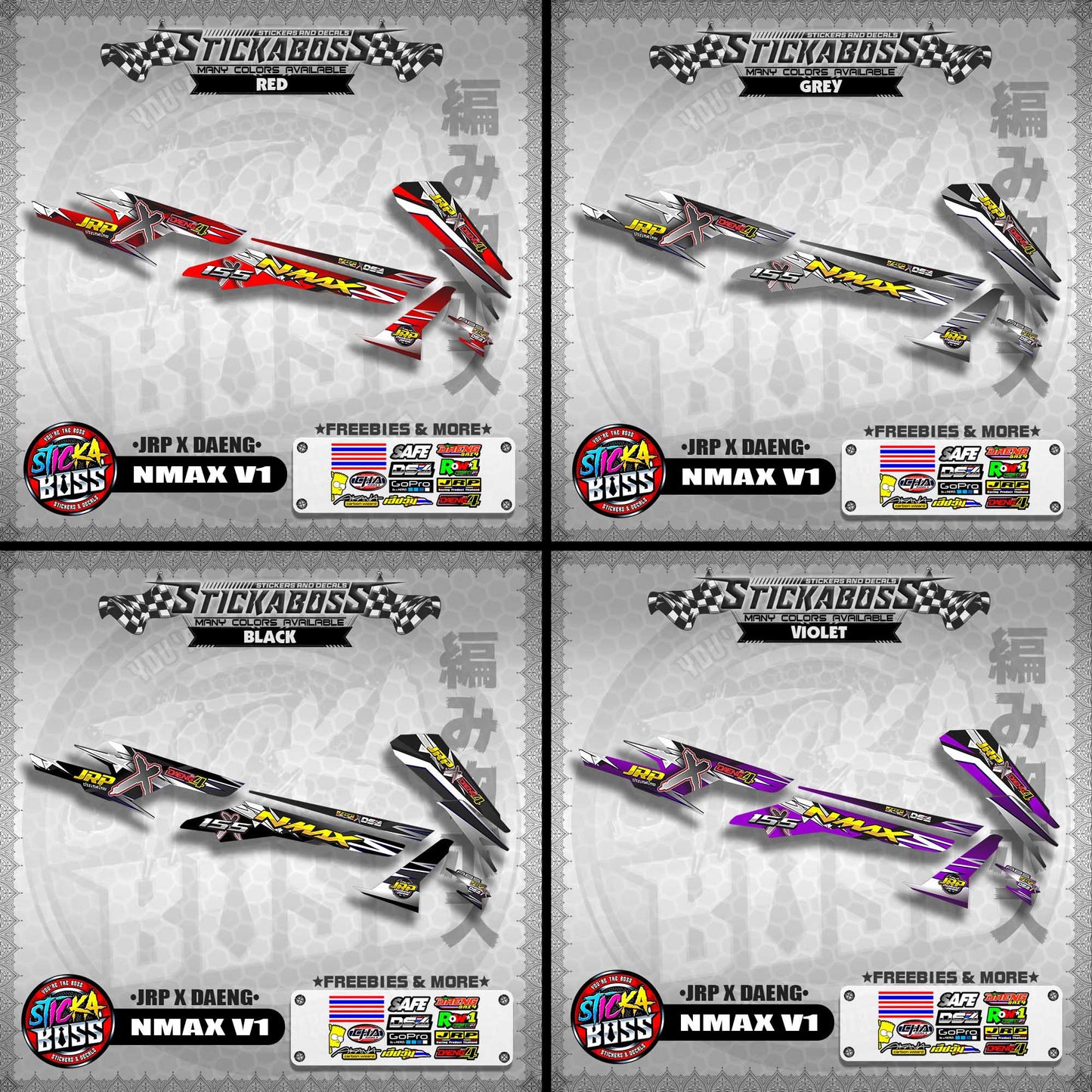 NMAX V1 STOCK DECALS ( JRP X DAENG )【WITH FREEBIES】