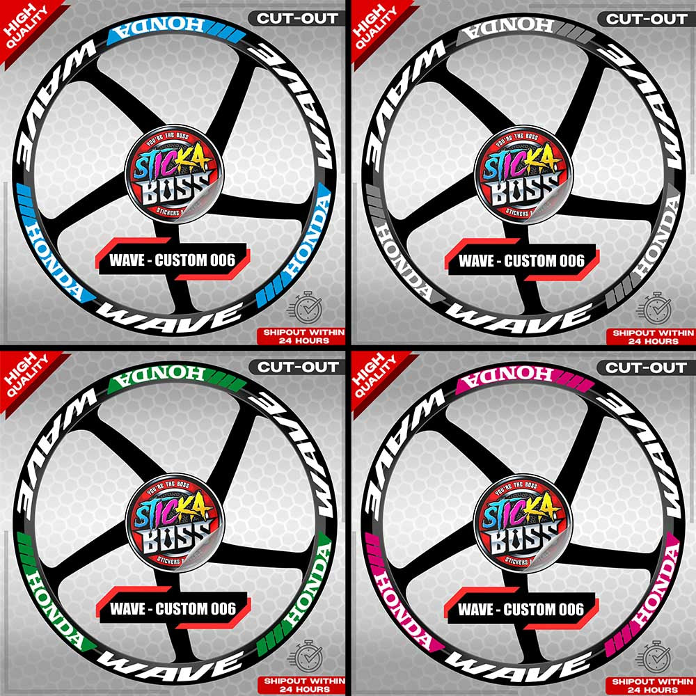 WAVE 110 / 125 MAG STICKER SET ( 2 MAGS ) - CUSTOM 006 | VINYL WATERPROOF CUT-OUT DECALS