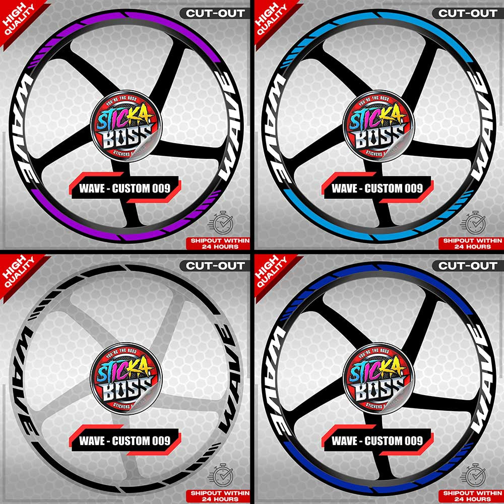WAVE 110 / 125 MAG STICKER SET ( 2 MAGS ) - CUSTOM 009 | VINYL WATERPROOF CUT-OUT DECALS
