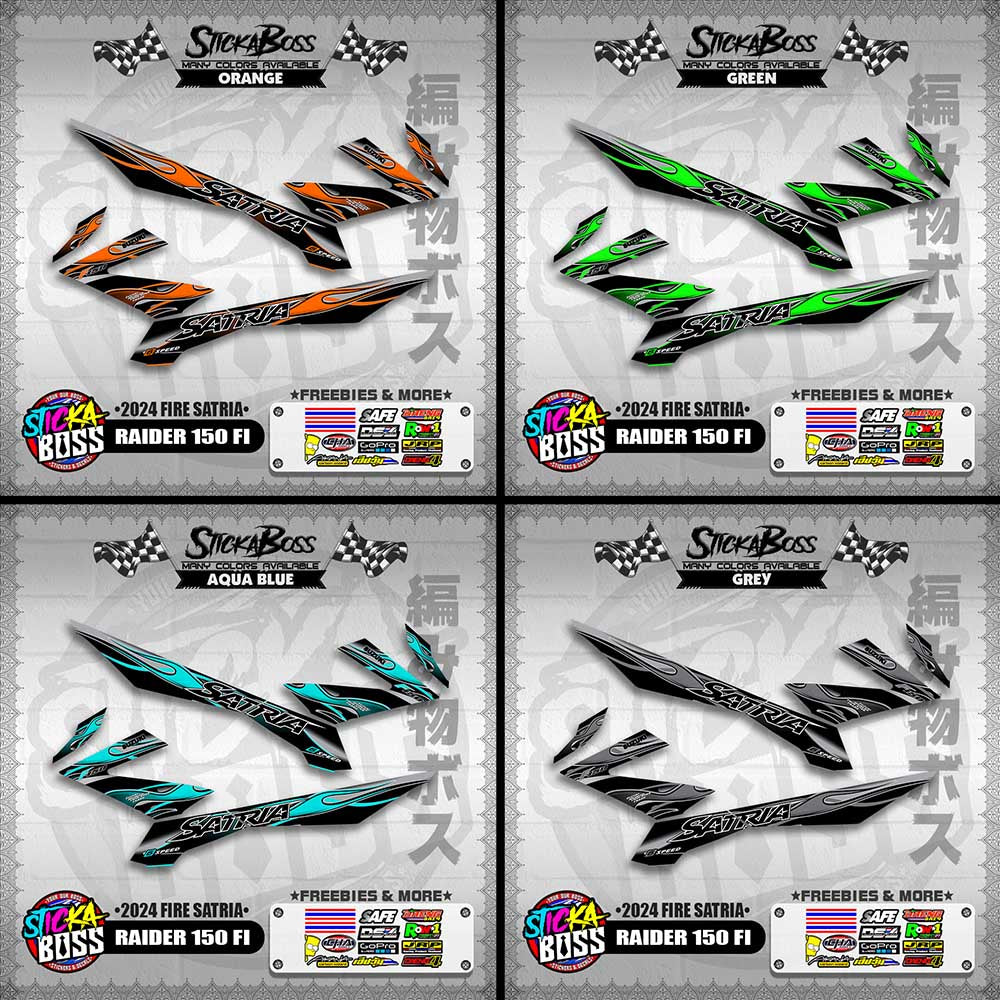 RAIDER 150 FI DECALS ( 2024 FIRE SATRIA )【WITH FREEBIES】