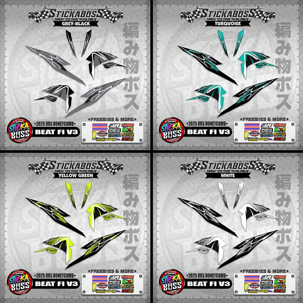 BEAT FI V3 INDO STICKER DECALS ( 2025 RRS HONEYCOMB )【WITH FREEBIES】