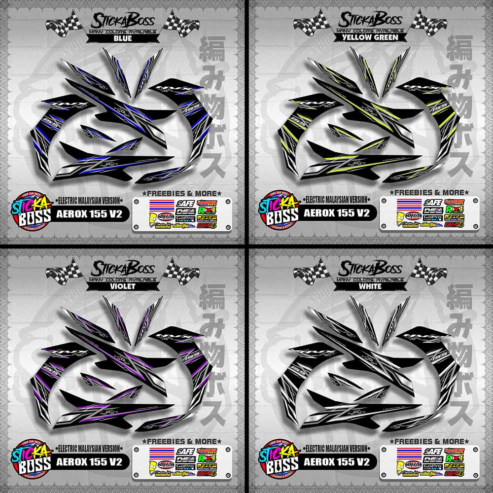 AEROX 155 V2 DECALS ( ELECTRIC MALAYSIAN VERSION )【WITH FREEBIES】